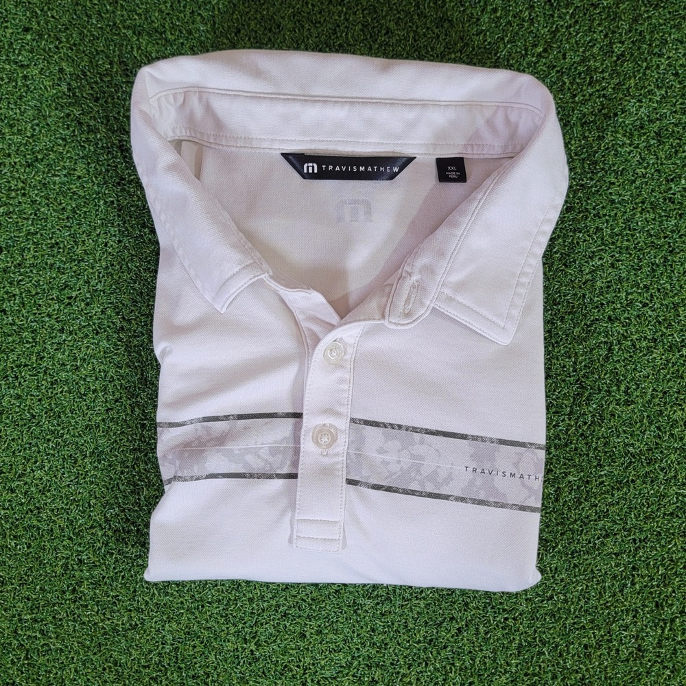 Travis Mathew Golf Polo Shirt Striped Casual Everyday XXL